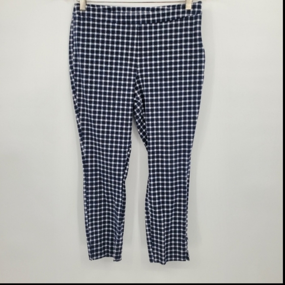♤ 1901 Womens Blue Checkered Pants Size 8 - Picture 1 of 7